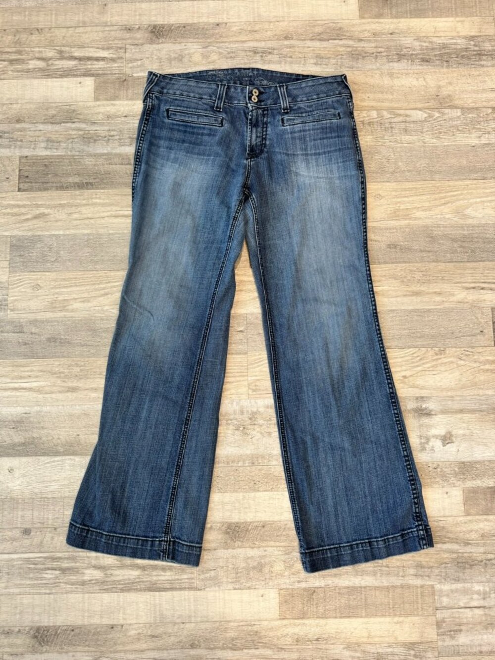 Ariat trouser jeans wide leg mid rise medium wash size 33R P5